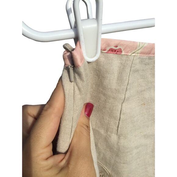 J.Jill linen skirt womens 6P 6 fairy goblincore beige ruffle gypsy asymmetrical - Picture 9 of 12